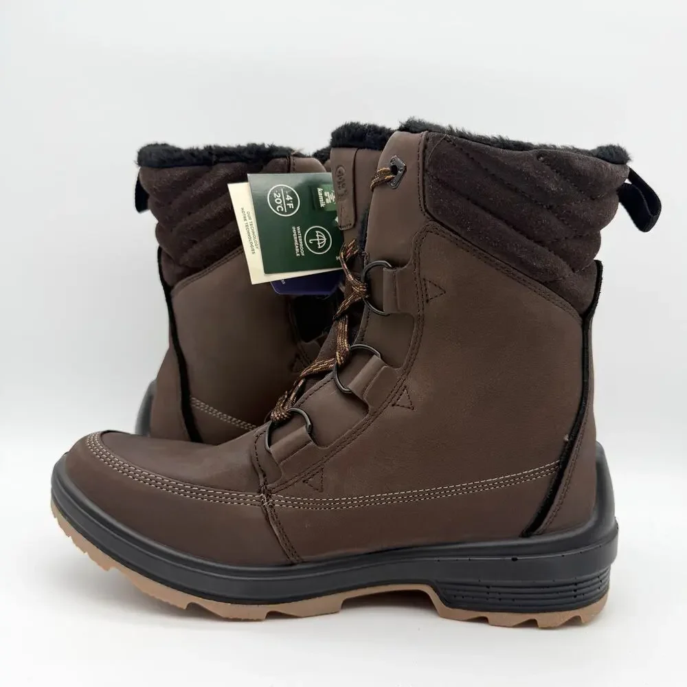 Kamik Womens Deity Mid Boots US 11 EU 42 Brown Leather Waterproof Insulated NWT